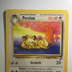 Persian 56/130 – Base Set 2 (WotC 2000) – Pokemon Card Creased - Image 2