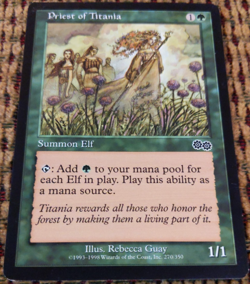 Priest of Titania | MTG Urza’s Saga | NM | Elf Creature | Pauper Staple | - Image 2
