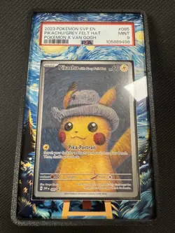 2023 Pokemon SVP X Van Gogh #085 MINT Pikachu Grey Felt Hat PSA 9 Case Included - Image 2