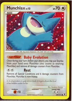 2009 POKEMON-2 RISING RIVALS MUNCHLAX #69/111, 70/111 -REGULAR NM - Image 2