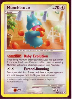 2009 POKEMON-2 RISING RIVALS MUNCHLAX #69/111, 70/111 -REGULAR NM - Image 4