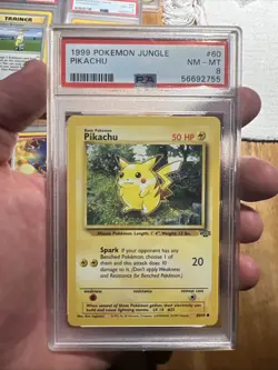 1999 Pokemon TCG Pikachu Jungle Set 60/64 Unlimited PSA 8 NM-MT - Image 1