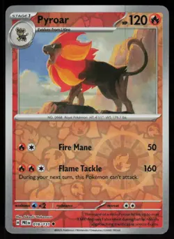 Pyroar 016/131 Uncommon Prismatic Evolutions Pokemon Reverse Holo Near Mint - Image 1