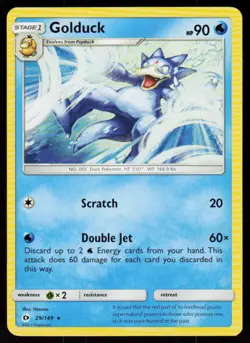 Golduck 29/149 Rare SM Base Set Pokemon Near Mint - Image 1