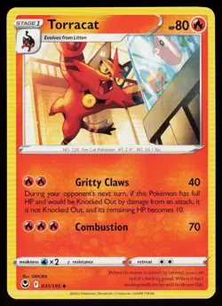 Torracat 031/195 Uncommon Silver Tempest Pokemon Near Mint - Image 1