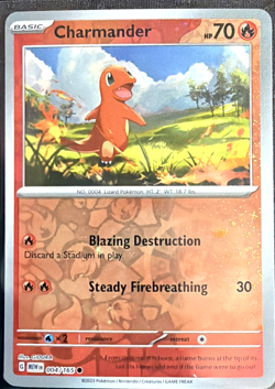 Charmander - 004/165 - Pokemon 151 Reverse Cosmos Holo Rare Card - Image 1