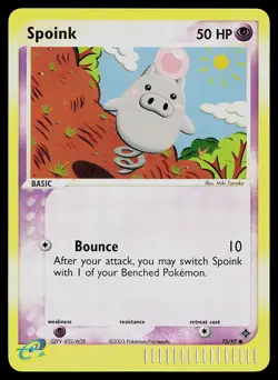 Pokemon Card - Spoink Dragon 73/97 Reverse Holo Common - Image 1