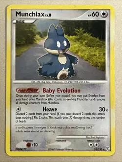 Pokemon Card - Munchlax - Regular - Rare (33/130) Diamond & Pearl Base Set *HP* - Image 1