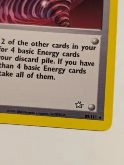 Pokemon - Super Energy Retrieval 89/111 - Vintage Trainer Card Rare - Nintendo - Image 3