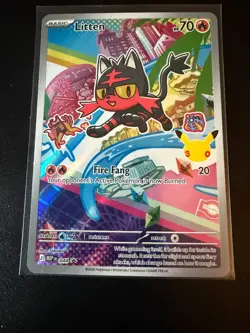 Pokemon First Partner Illustration Litten Black Star Promo Card 044 - Image 1