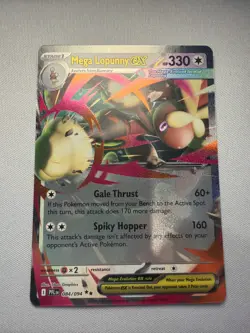 Mega Lopunny ex 84 Phantasmal Flames Pokemon Card Double Rare Holo NM TCG - Image 1