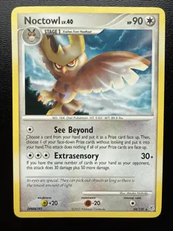 FREE SHIPPING Pokemon TCG Diamond & Pearl Card | Noctowl Lv. 40 34/130 Rare - Image 1