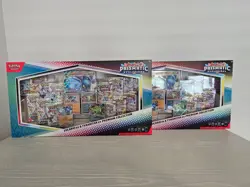 2 x Pokemon Prismatic Evolutions Lucario EX and Tyranitar EX Premium Collection - Image 1