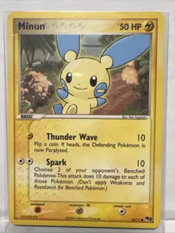 Minun - 12/17 - Pokemon Card Pop Series 1 Promo Common - NM - Image 1