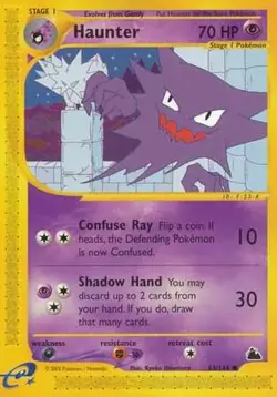 Pokemon Card - Skyridge 63/144 - HAUNTER (common) - NM - Image 1