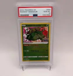 2022 Pokemon Go RADIANT VENUSAUR #004 PSA 10 Gem Mint - Image 1