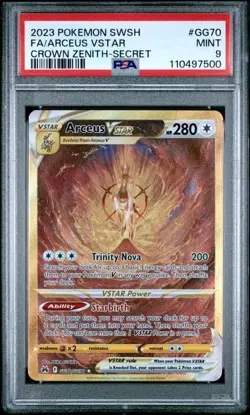 2023 Pokemon Sword and Shield Crown Zenith Arceus Vstar #GG70 PSA 9 - Image 1