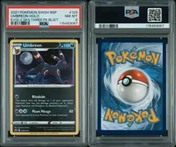 2021 Pokemon Umbreon Holo Black Star Promo SWSH129 PSA 8 - Image 3