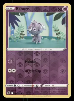 Espurr SWSH12: Silver Tempest #081/195 Common Reverse Holo Pokemon LP - Image 1