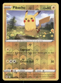 Pikachu SWSH07: Evolving Skies #049/203 Common Reverse Holo Pokemon LP - Image 1