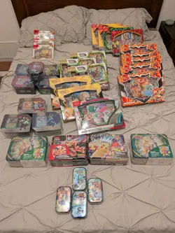 Pokemon TCG Sealed Collection Lot-34 Boxes/Chests/Tins - Image 1