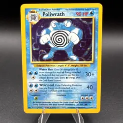 Pokemon Poliwrath Base Set Unlimited 13/102 LP/MP - Image 1