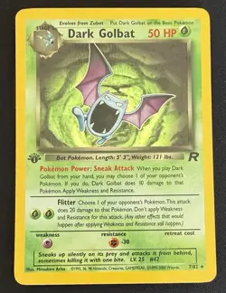 Dark Golbat Team Rocket 7/82 1st Edition Holo Rare Pokemon TCG LP - Image 1