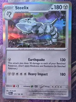 Steelix 125/182 Rare Paradox Rift Pokemon Holo Near Mint - Image 1