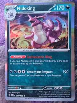 Nidoking 034/165 Rare 151 Pokemon Holo Near Mint - Image 1