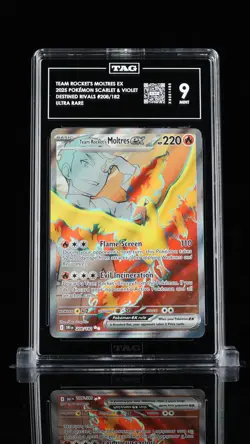 Team Rocket’s Moltres EX 208/182 TAG 9 Mint Pokemon Scarlet Violet Ultra Rare - Image 1