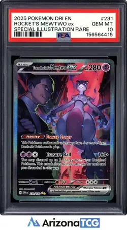 Pokemon 2025 Team Rocket's Mewtwo ex 231/182 SIR Destined Rivals GEM MINT PSA 10 - Image 1