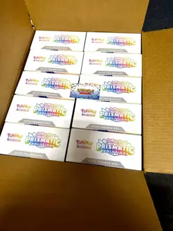 Lot of (10) Pokemon TCG Prismatic Evolutions ETB/Comes W/ Original Case No Label - Image 1