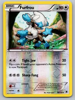 Furfrou 90/119 Uncommon Phantom Forces Pokemon Reverse Holo Lightly Played - Image 1
