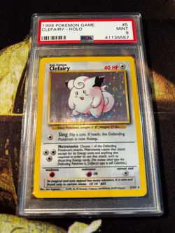 1999 Pokemon Game Clefairy Holo base set unlimited Graded PSA 9 Mint TCG - Image 3