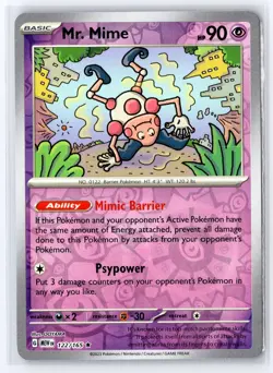 Mr. Mime 122/165 Rare 151 Pokemon Reverse Holo Near Mint - Image 1
