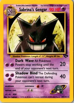 Sabrina's Gengar 29/132 Rare Gym Challenge Pokemon Unlimited Near Mint - Image 1