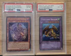 Yu-Gi-Oh PSA 6 Lot apprentice Illusion magician & Thousand Dragon Metal Raiders - Image 1