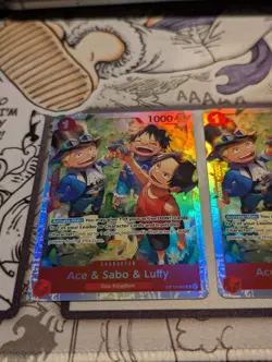 One Piece OP13-007 SR Ace Sabo Luffy 5 Card Lot (4 English/1 Japanese) NM Gear 5 - Image 4