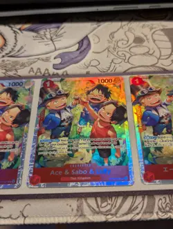 One Piece OP13-007 SR Ace Sabo Luffy 5 Card Lot (4 English/1 Japanese) NM Gear 5 - Image 5