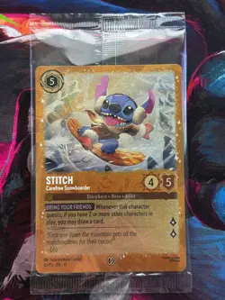 Disney Lorcana Winterspell 42/P3 Stitch Carefree Snowboarder Promo Sealed - Image 1