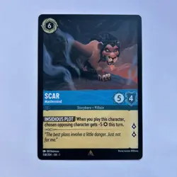 Disney Lorcana Scar - Mastermind Demo Card - Rare - Image 1