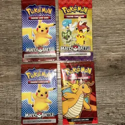 Lot Of 4 Pokemon TCG 4 Card Sealed Booster Packs Match Battle - Image 1