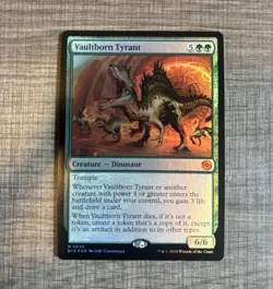 Wizards of the Coast MTG Vaultborn Tyrant Big Score Mythic Green Foil - Image 1