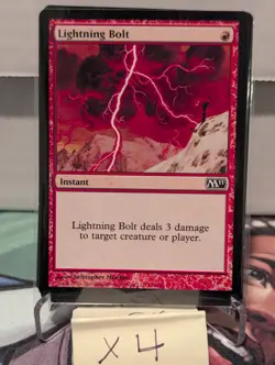 Lightning Bolt (X4) 149 Common Magic 2011 (M11) Magic: The Gathering Near Mint - Image 1