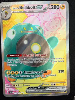 Pokemon Iono's Bellibolt ex 172/159 Journey Together SIR 2025 TCG NM - Image 1