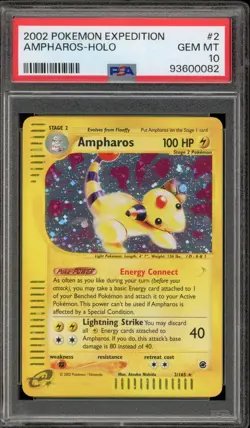 Pokemon Ampharos Expedition Holo Rare #2 PSA 10 Gem Mint - Image 1