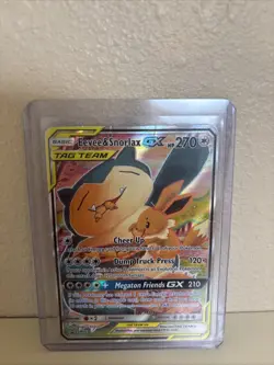 Pokemon TCG Eevee & Snorlax GX SM169 Tag Team Promo Card - Image 1