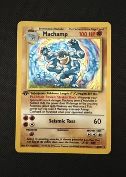 Pokemon Machamp 1st Edition Holo Base Set 8/102 Holo Rare 1999 - Image 1