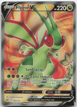 Flygon V 164/172 SWSH09: Brilliant Stars Pokemon Card NM - Image 1