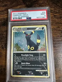 Pokemon TCG Umbreon Holo Rare 22/95 Call of Legends 2011 English PSA 9 - Image 1